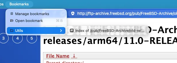 Access from menu