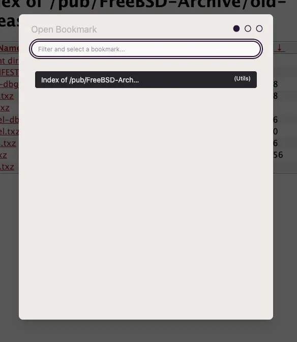Search bookmark