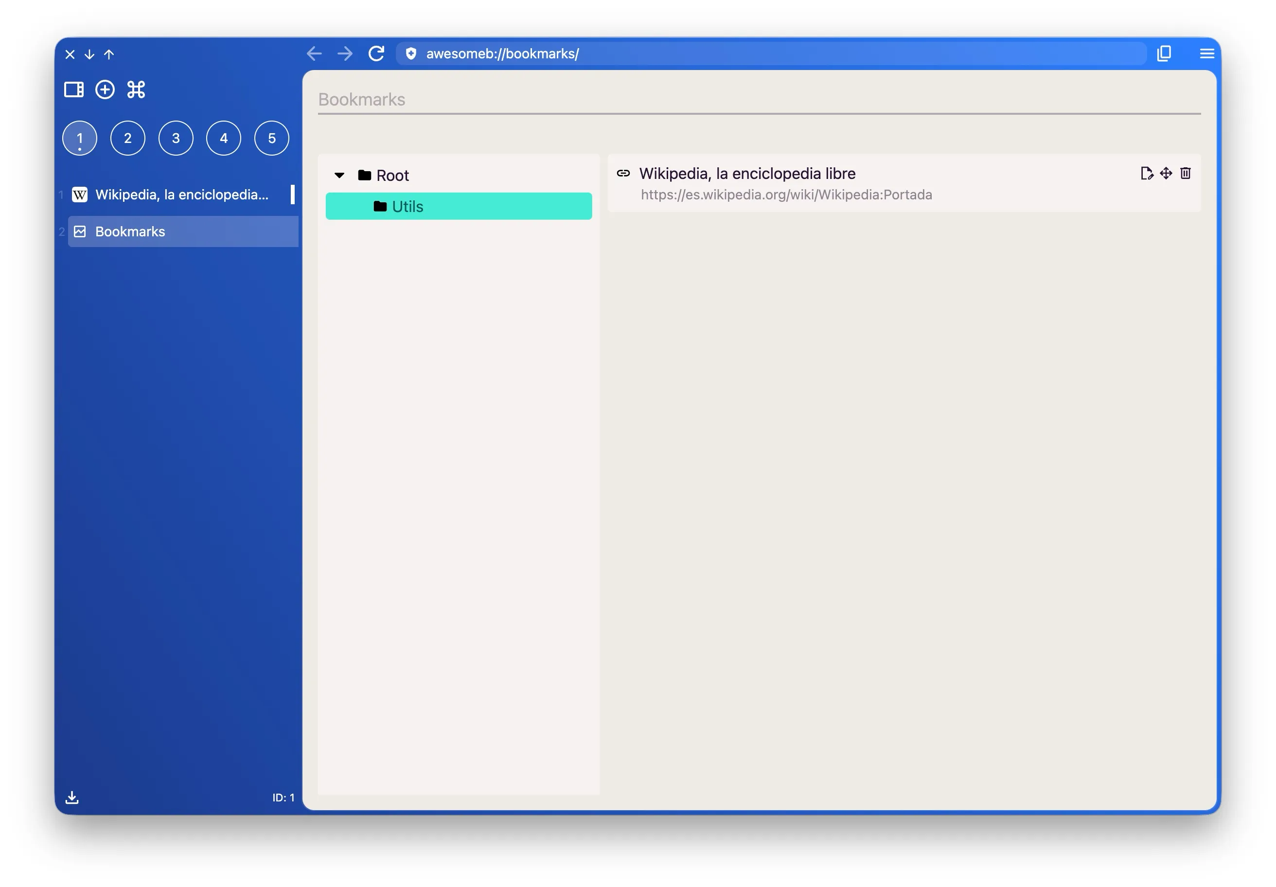Manage bookmarks