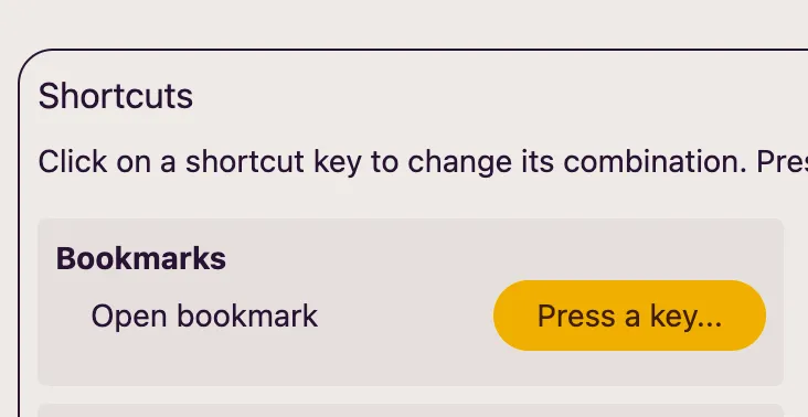 Shortcut configuration