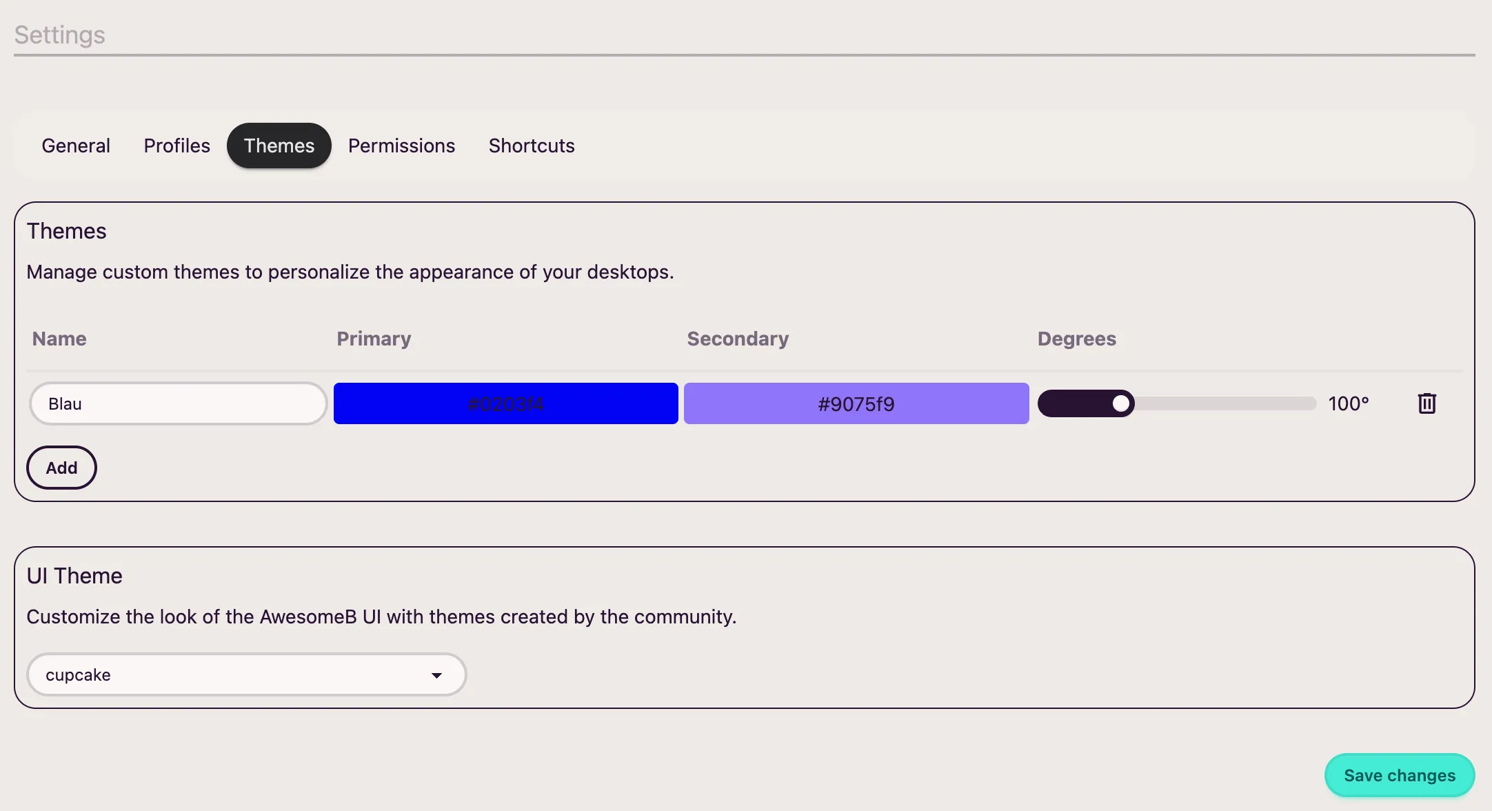 Themes configuration