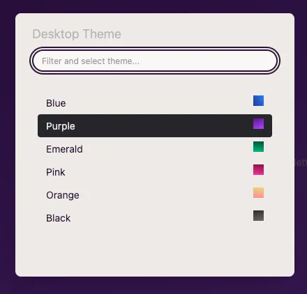 Theme selection