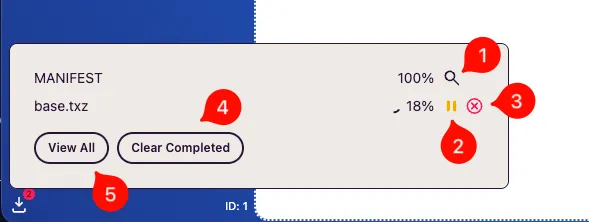 Downloads view