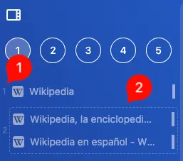 Tab container