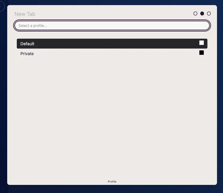 Profile selection