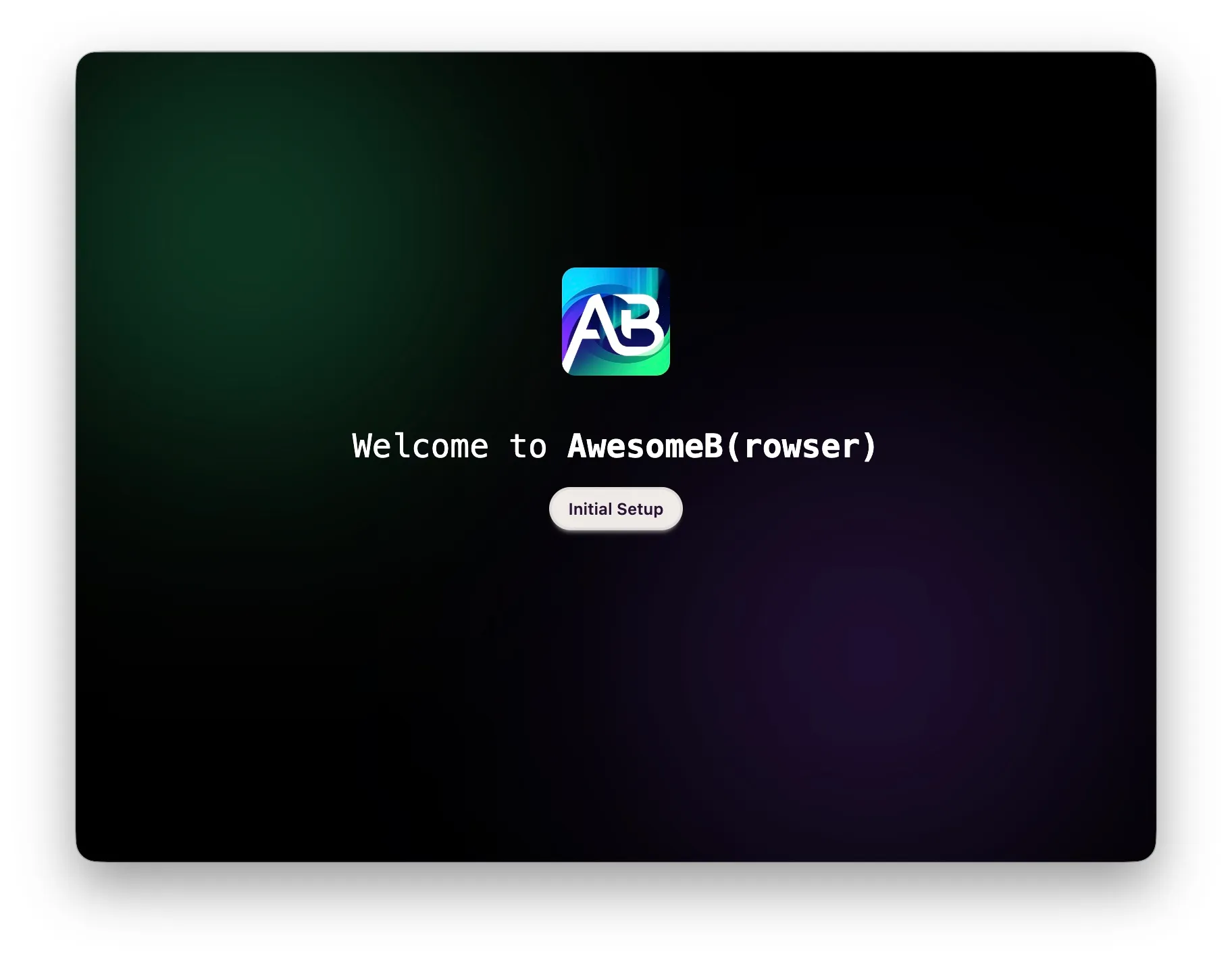 Welcome screen